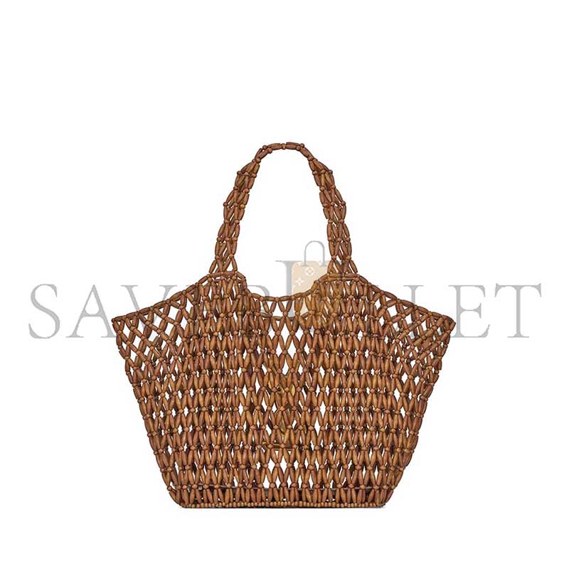 YSL ICARE MEDIUM IN WOOD BEADS 862071KAAAZ9384 (31*28*16cm)